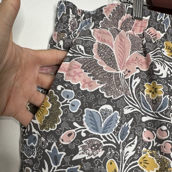 Loft Pull on Pants Size XL Floral Straigth Leg Pockets - Picture 3 of 11